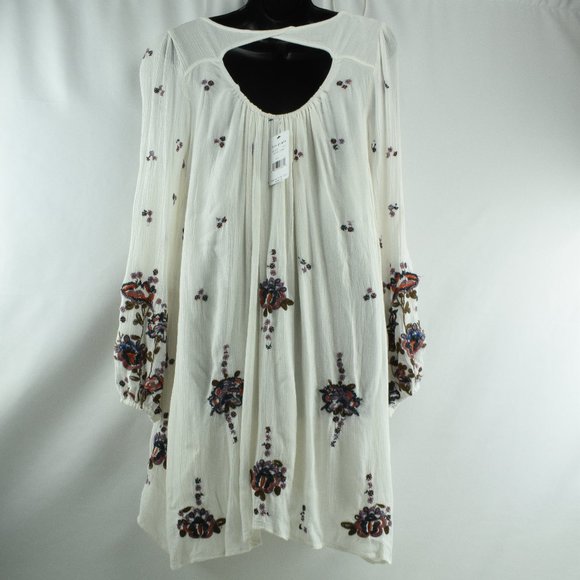 Free People S BOHO Oxford Embroidered Dress - Picture 12 of 15